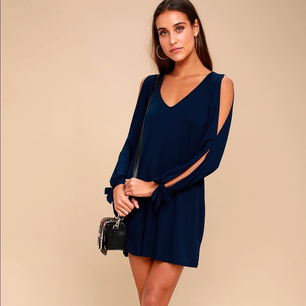 Lulus Glory of Love Navy Blue Shift Dress